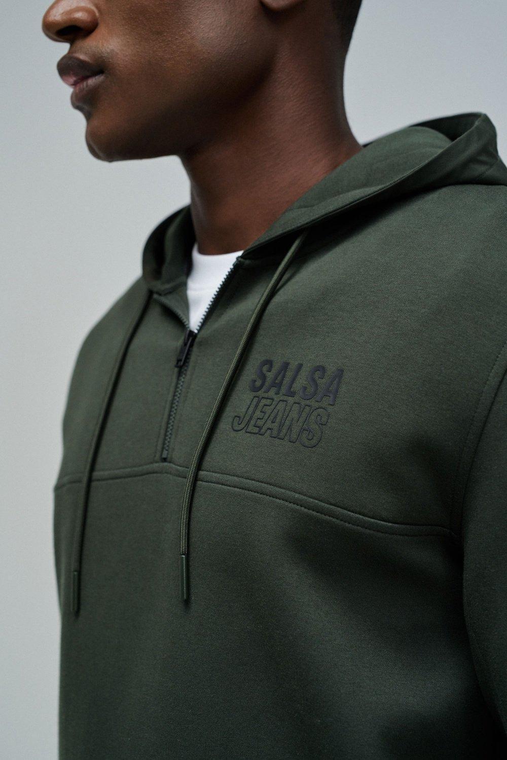 Hoodie With Zip, Green, large image number 4