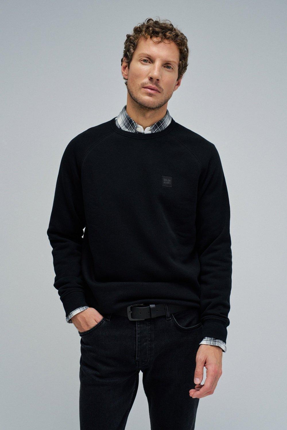 Sweatshirt With Branding, Black, medium