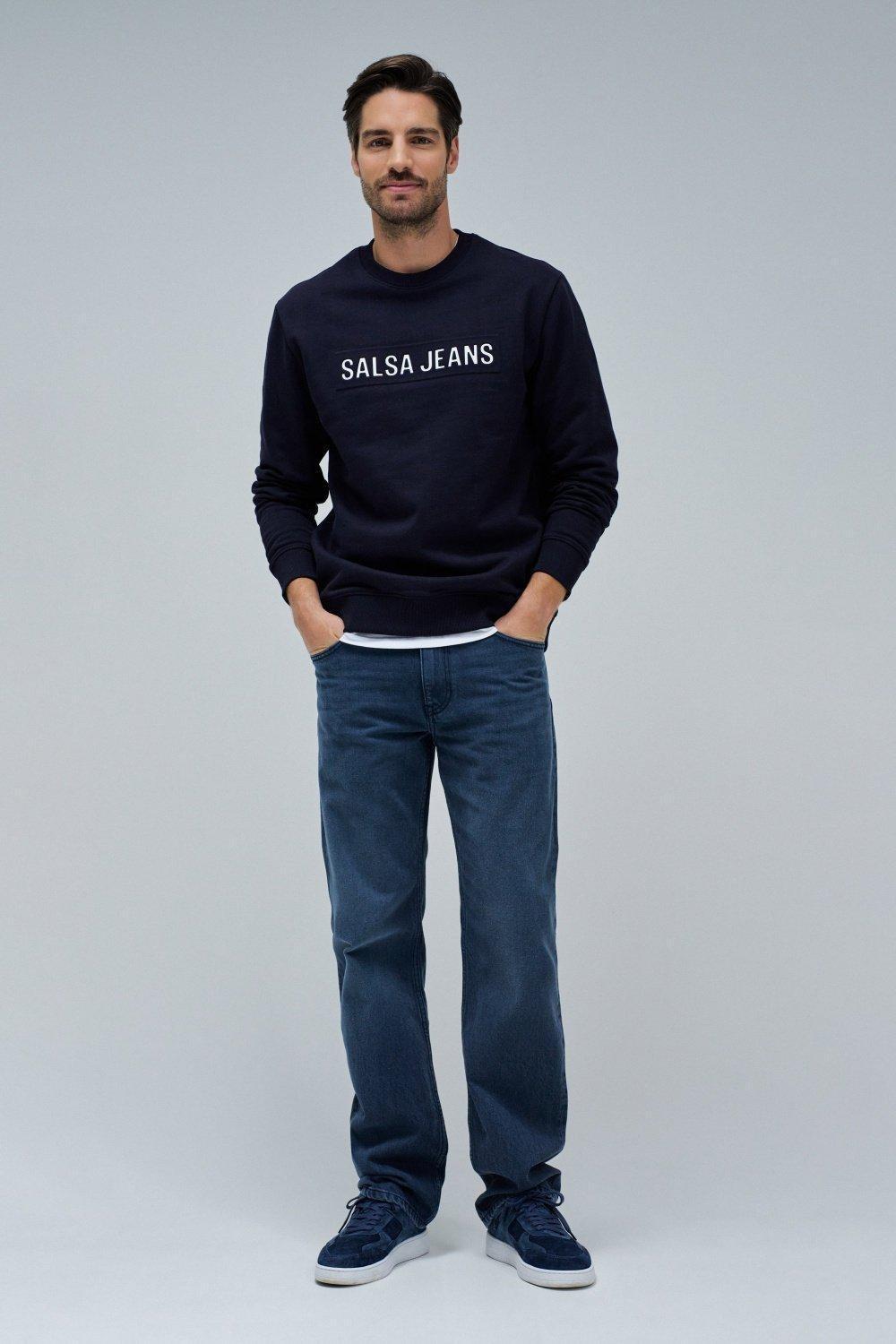 Sweatshirt With Branding&nbsp;, Navy, medium