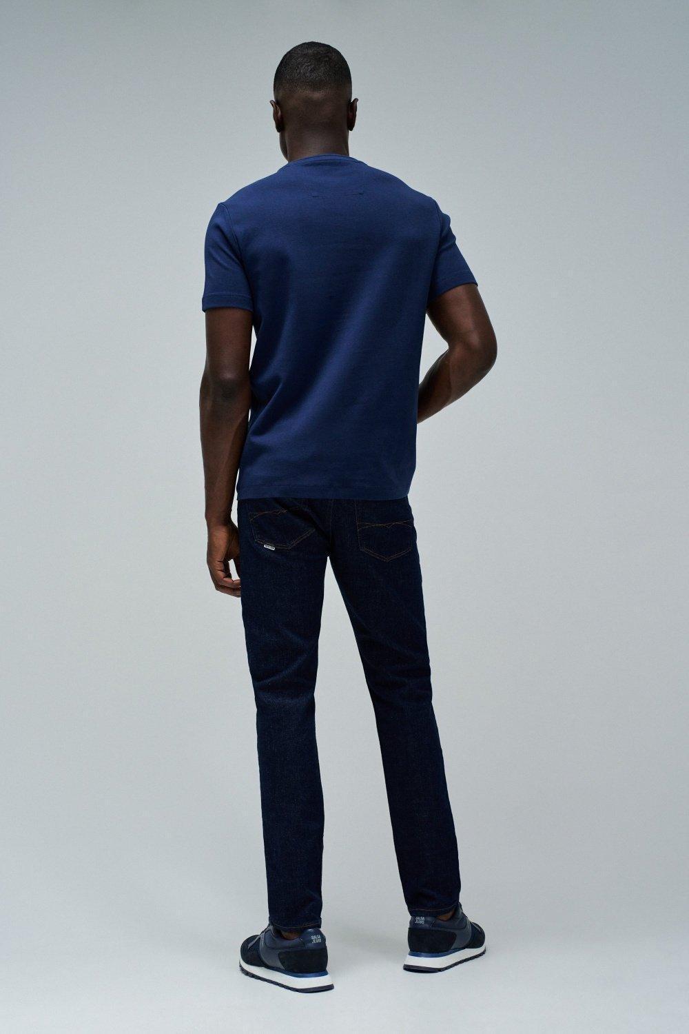 T-Shirt With Branding , Navy, large image number 3