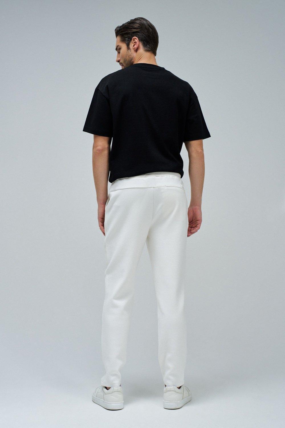 Scuba Interlock Joggers Mix Materials, Pearl, large image number 3