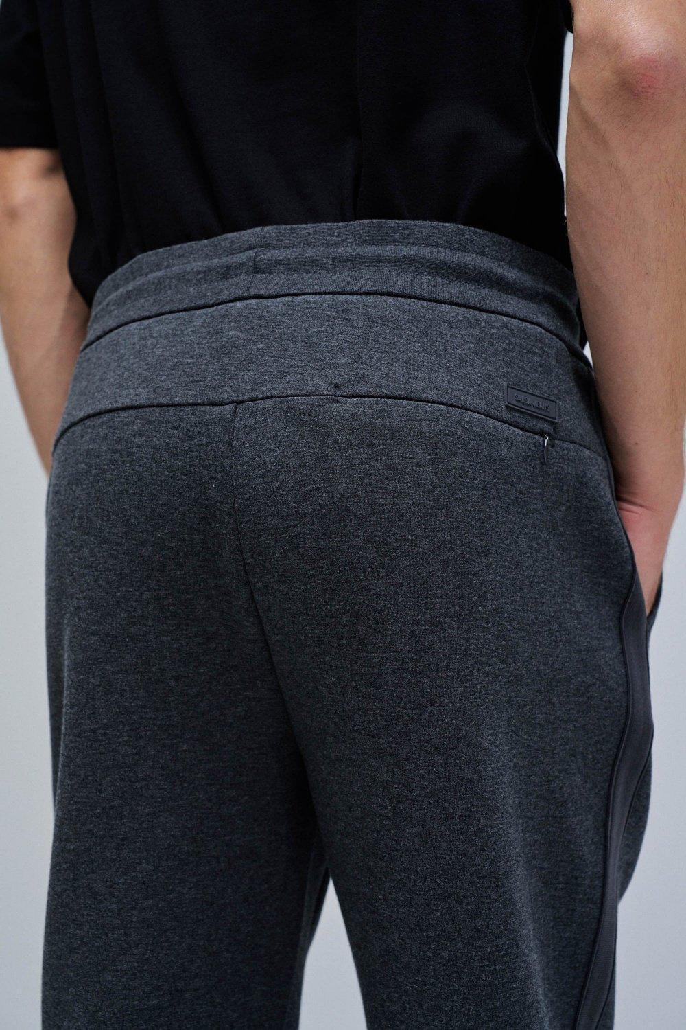 Scuba Interlock Joggers Mix Materials, Grey, large image number 4