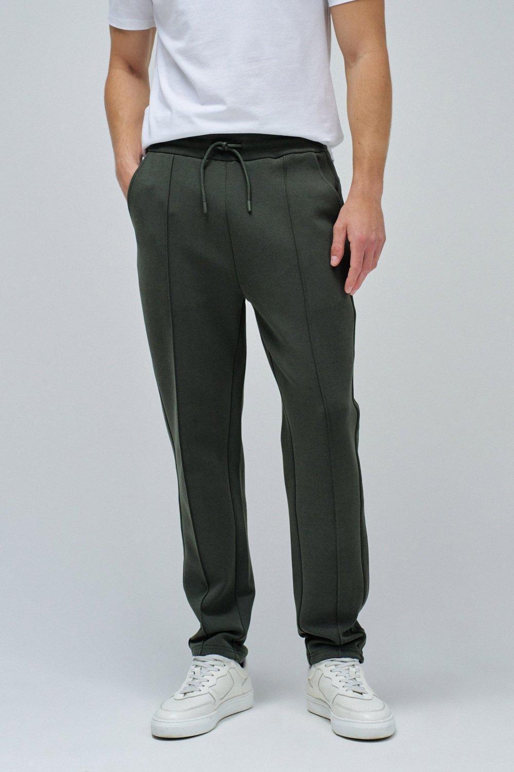 Scuba Interlock Joggers Mix Materials, Green, medium