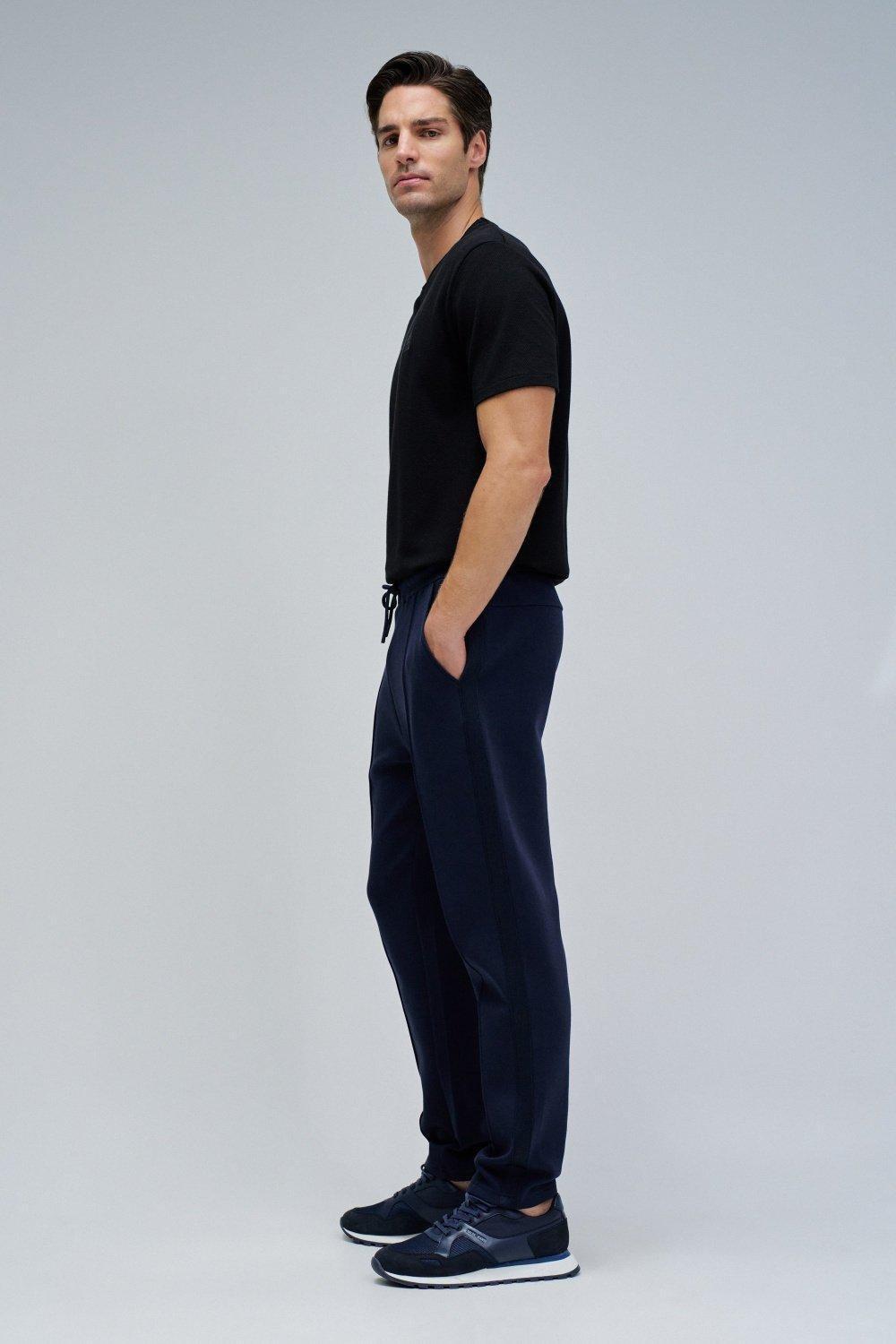 Scuba Interlock Joggers Mix Materials, Navy, large image number 2