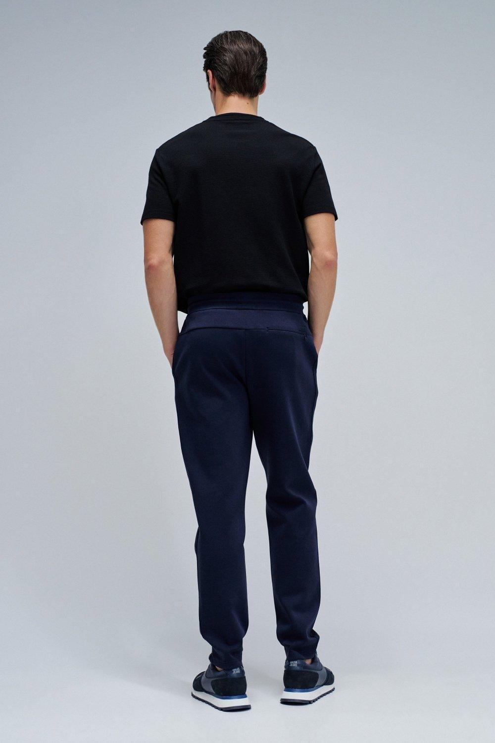 Scuba Interlock Joggers Mix Materials, Navy, large image number 3