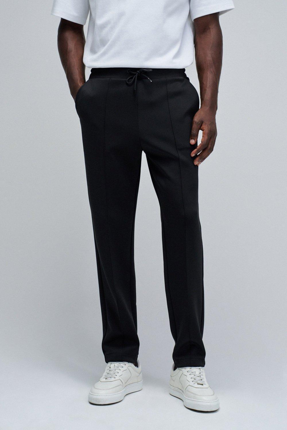 Joggers Trousers In Knit, Black, large image number 0