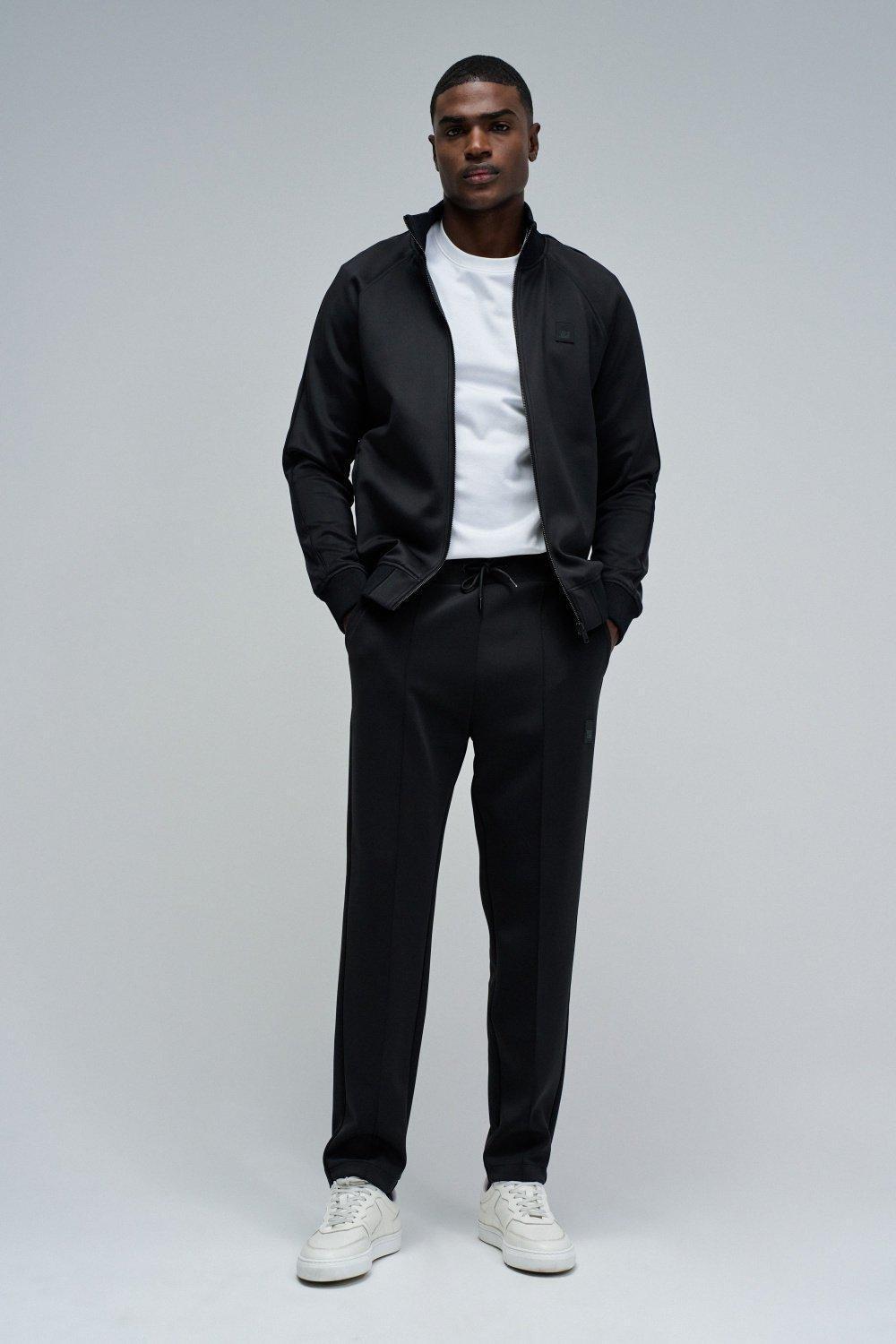 Joggers Trousers In Knit, Black, large image number 1