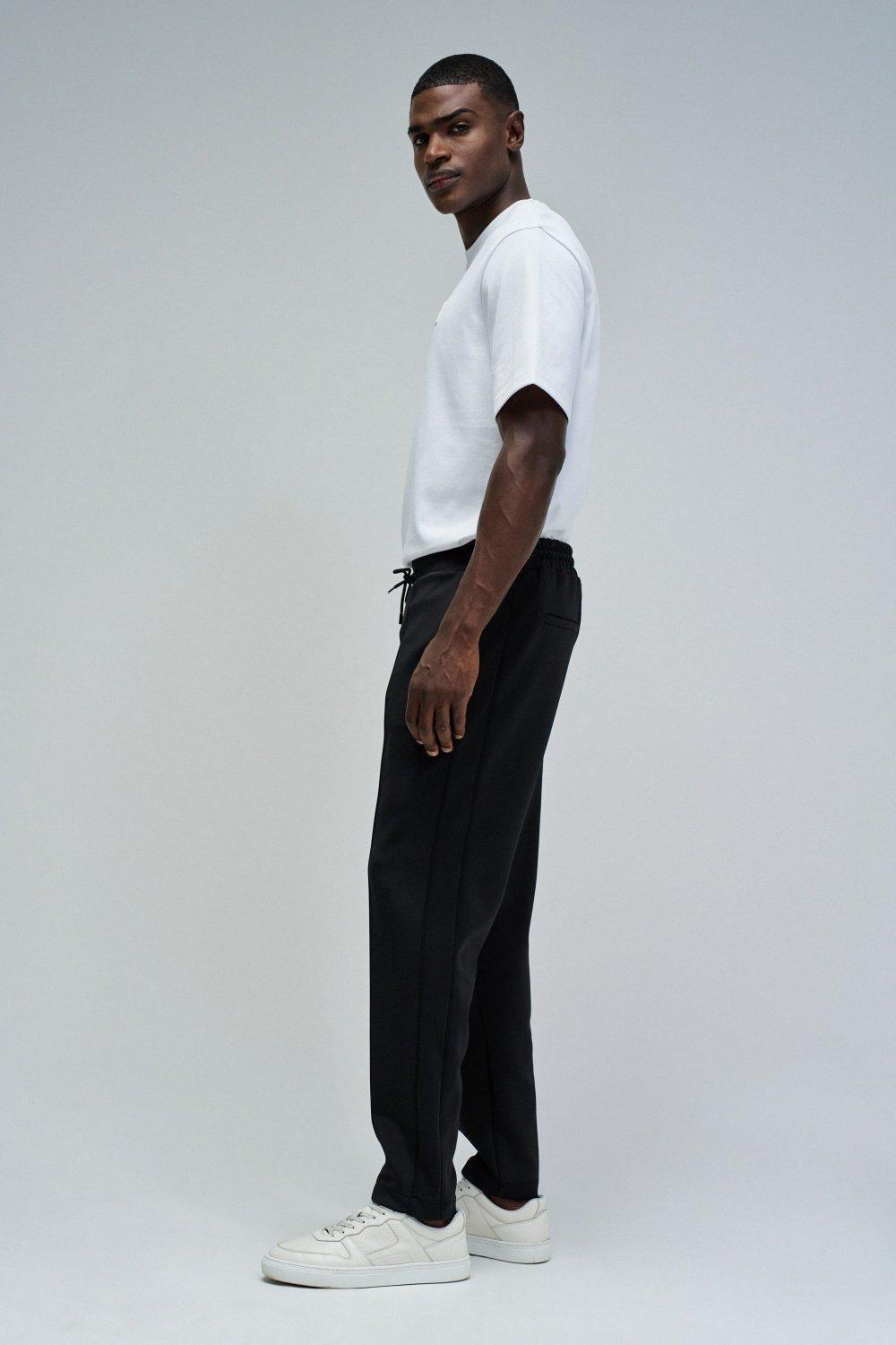 Joggers Trousers In Knit, Black, large image number 2