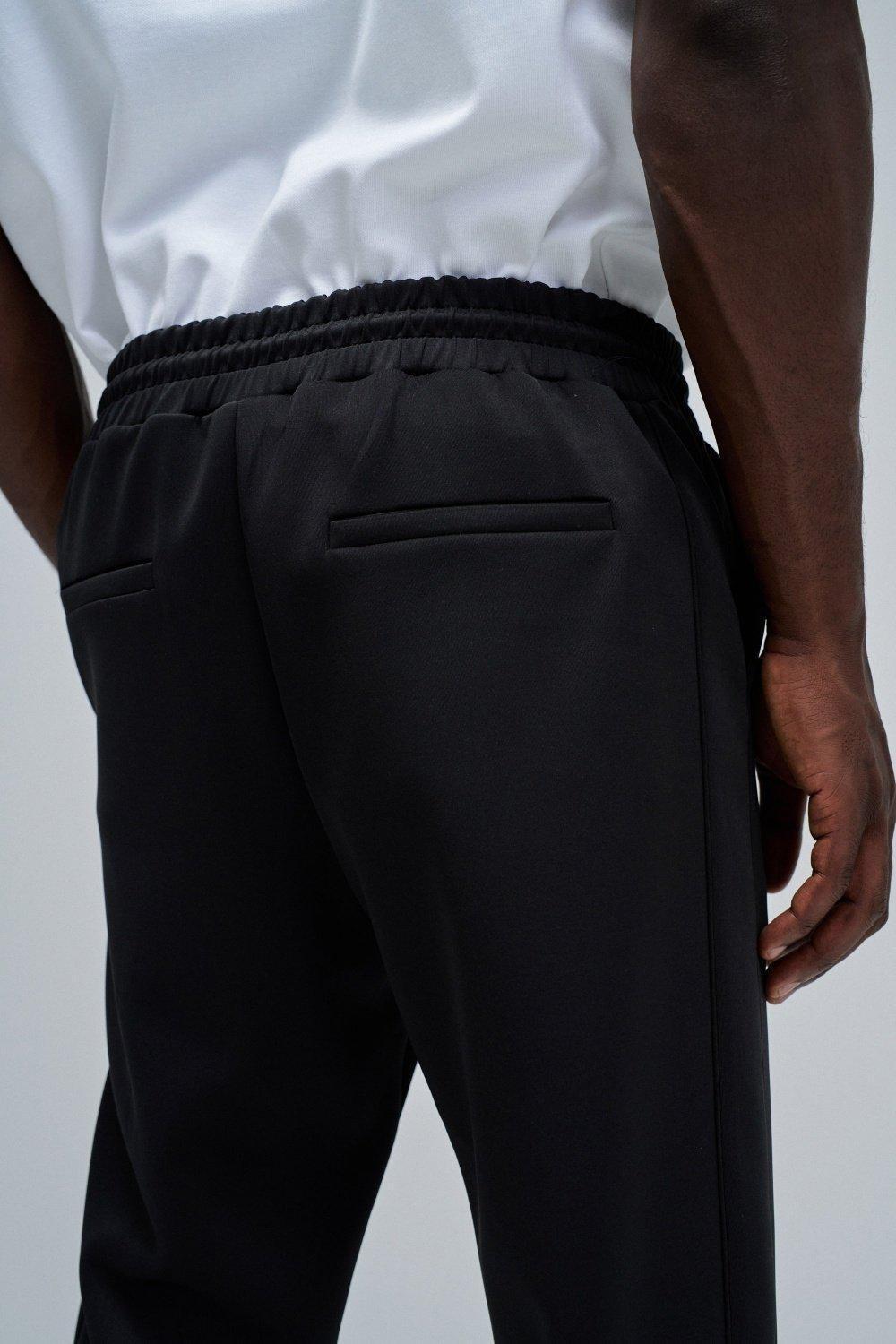 Joggers Trousers In Knit, Black, large image number 4