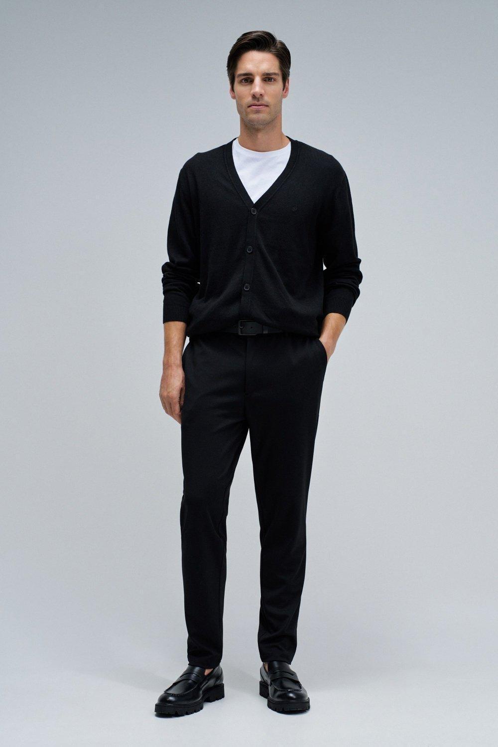 Interlock Drawstring Joggers, Black, medium