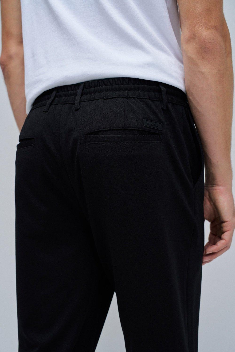 Interlock Drawstring Joggers, Black, large image number 4