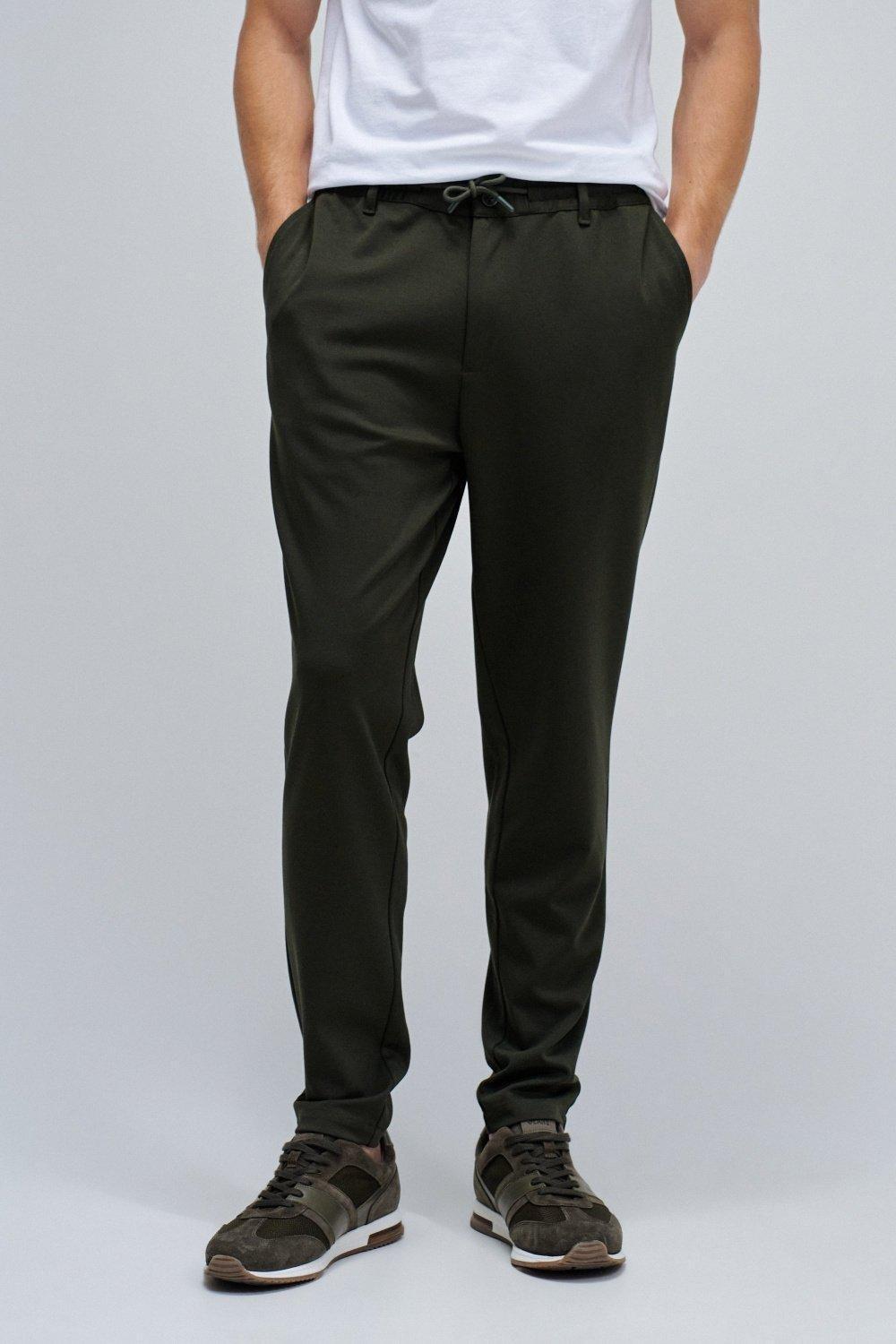 Interlock Drawstring Joggers, Green, medium