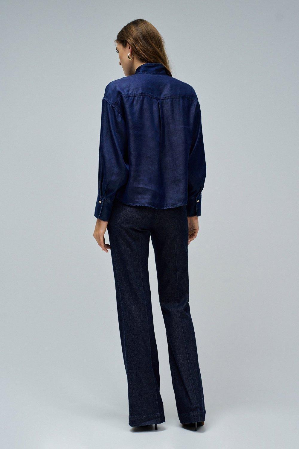 Lightdenim Blouse , Dark Blue, large image number 3