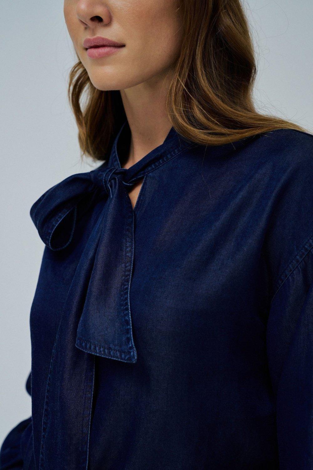 Lightdenim Blouse , Dark Blue, large image number 4