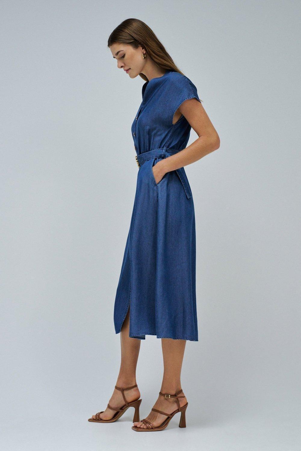 Blue Dress In Light denim, , large image number 2