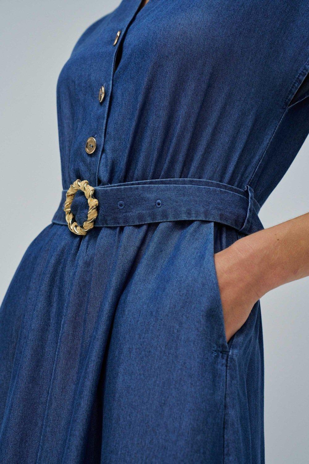 Dress In Light Denim&nbsp;, Blue, large image number 4
