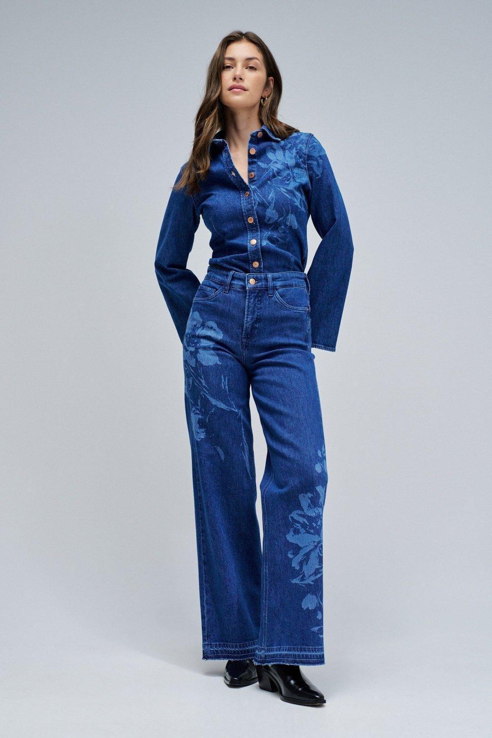 Denim Shirt, Navy, large image number 1