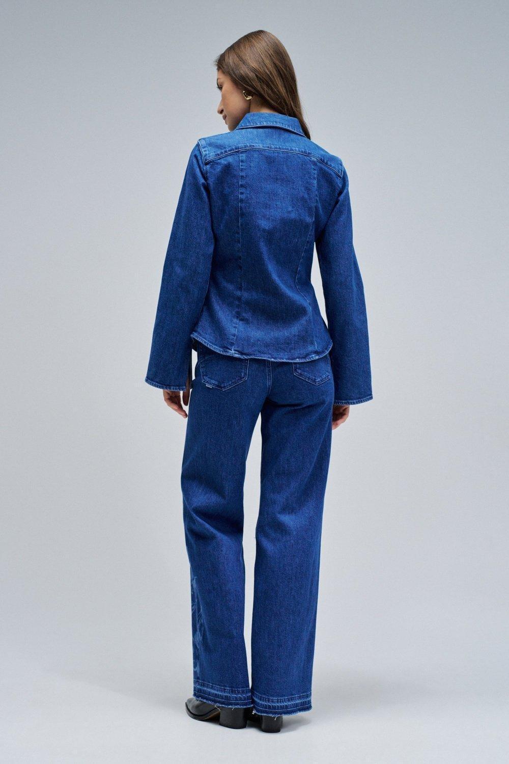 Denim Shirt, Navy, large image number 3