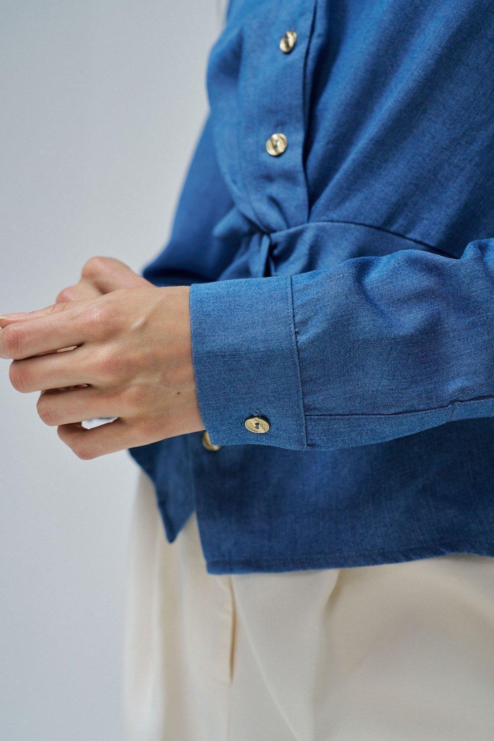 LIGHTDENIM BLOUSE, Navy, large image number 4