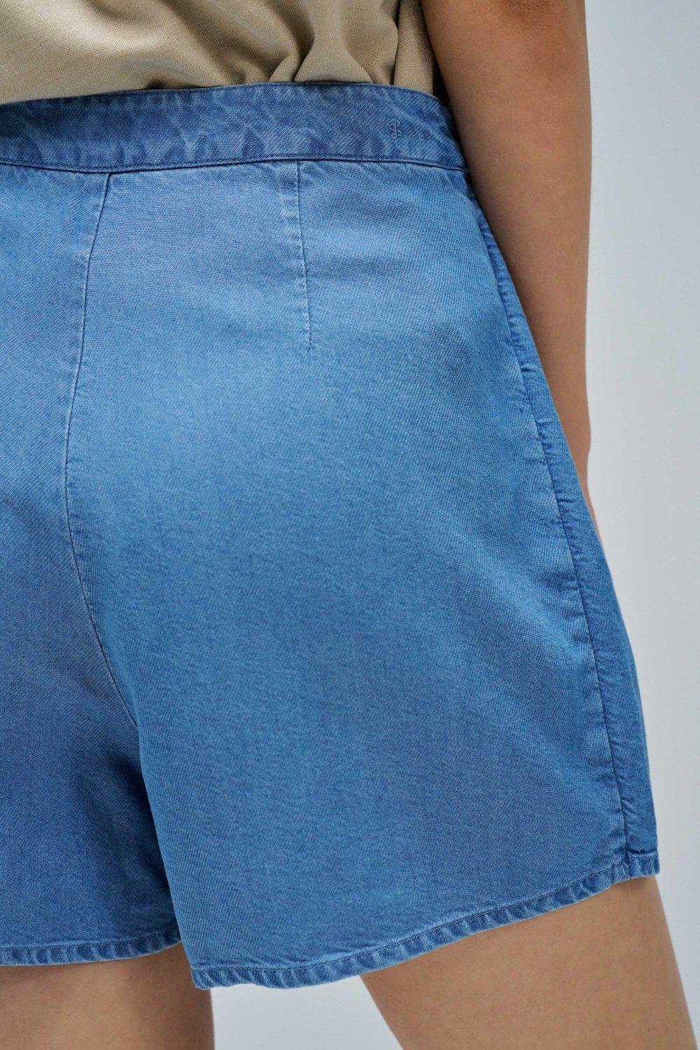 Skort In Light Denim , Navy, large image number 4