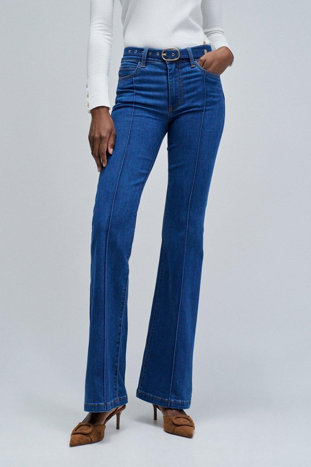 Destiny Push Up Flare Jeans , Blue, large image number 0