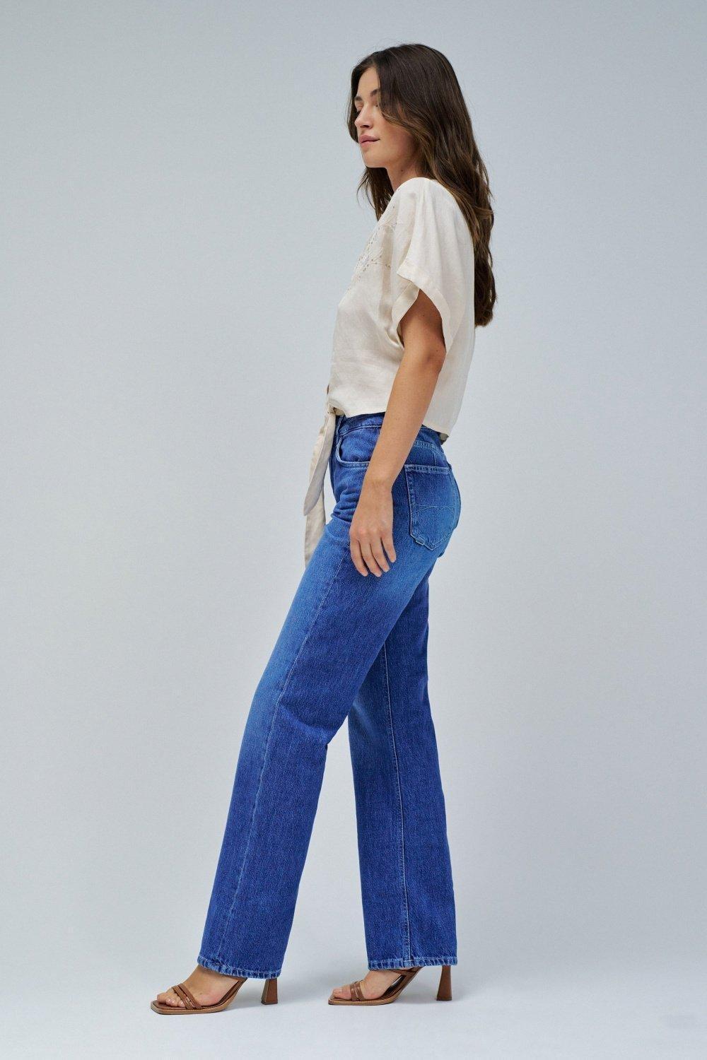 Light denim Blouse With Bow At The Hem, , large image number 2