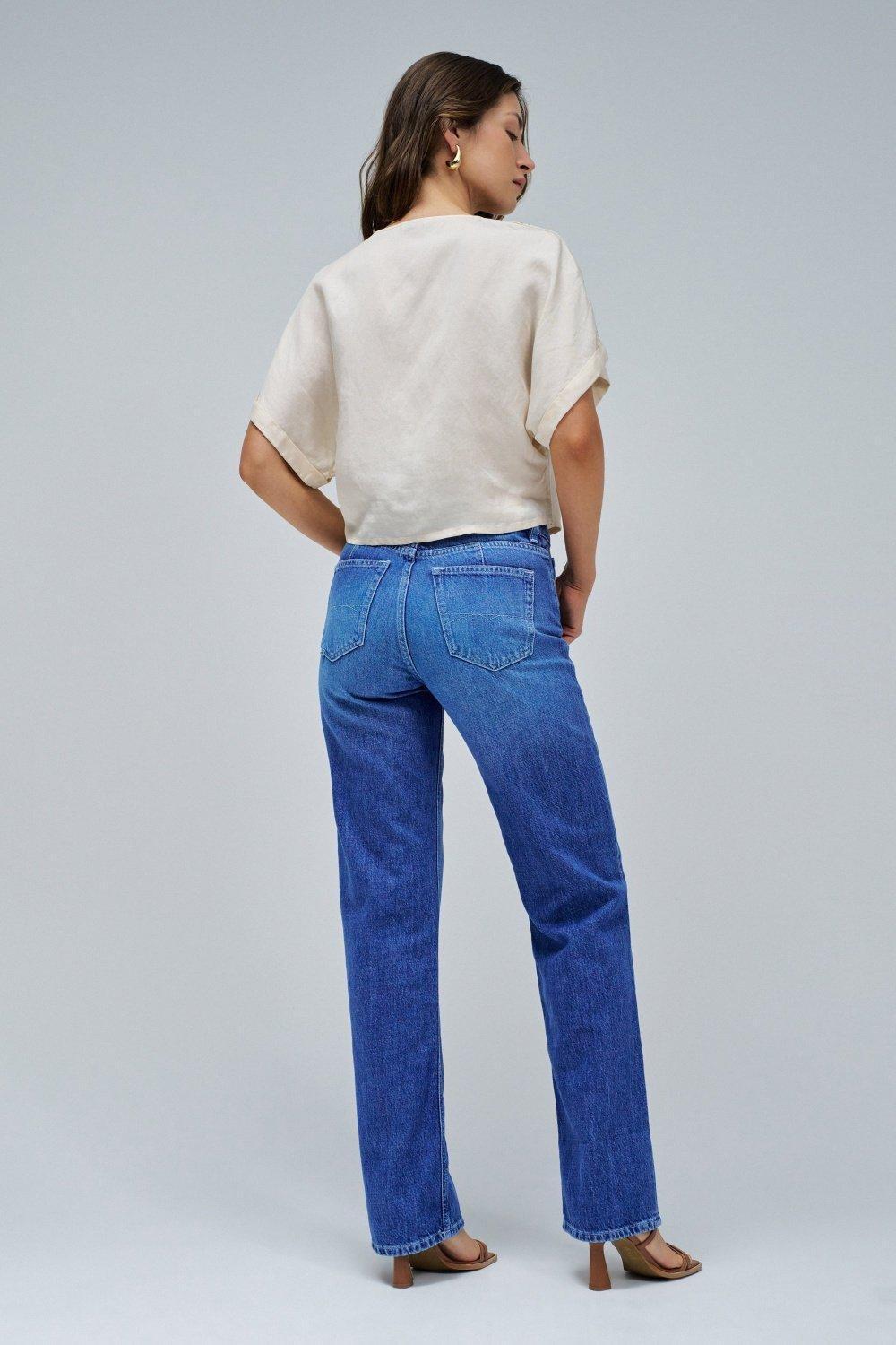 BEIGE LIGHTDENIM BLOUSE WITH BOW AT THE HEM, , large image number 3