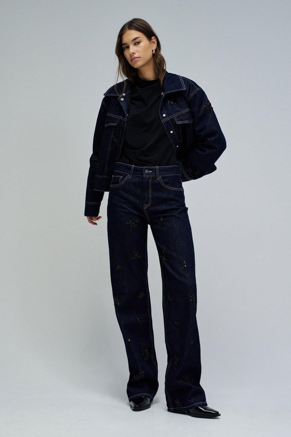 True Straight Jeans, Navy, medium