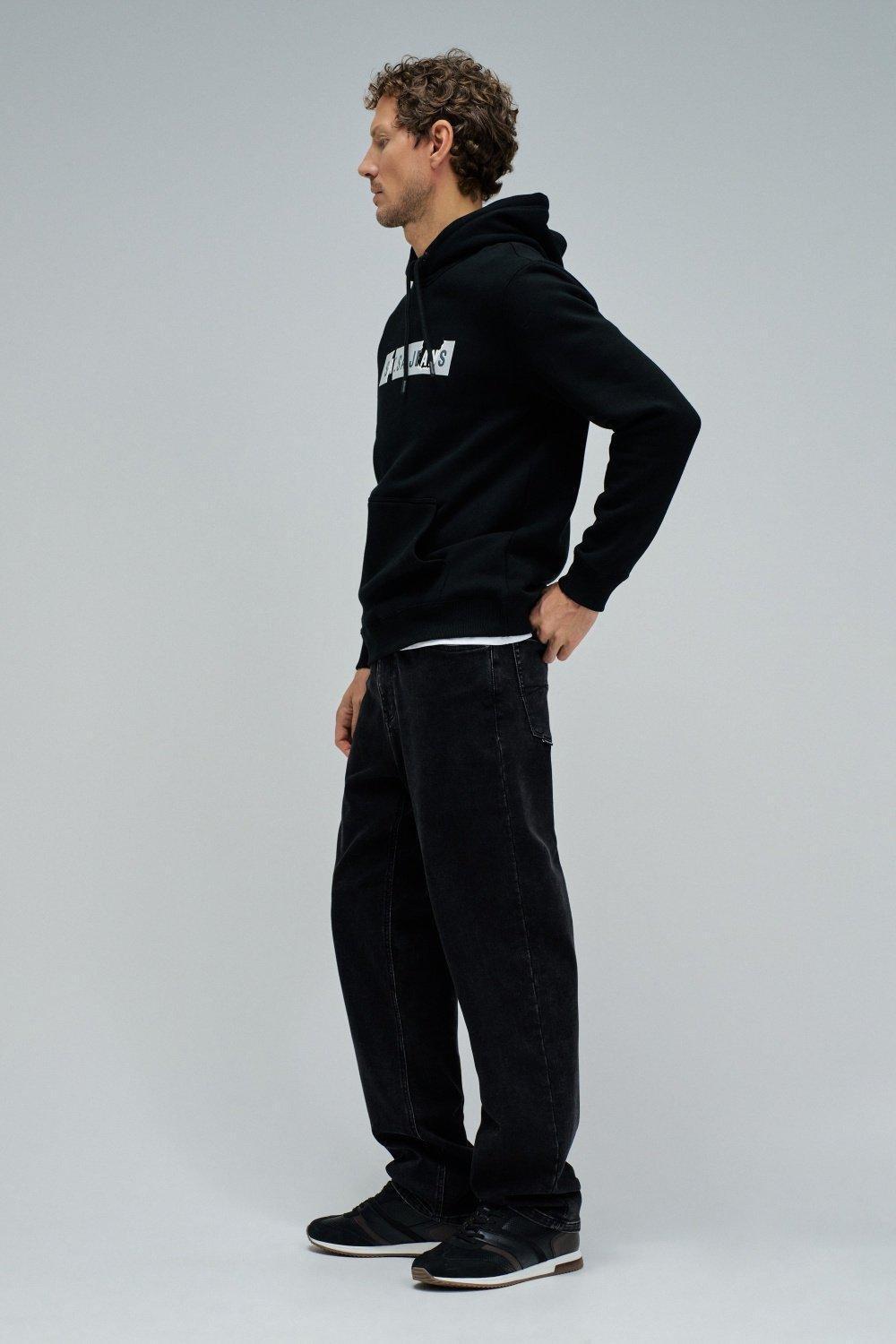 Hoodie Com Branding, Black, medium