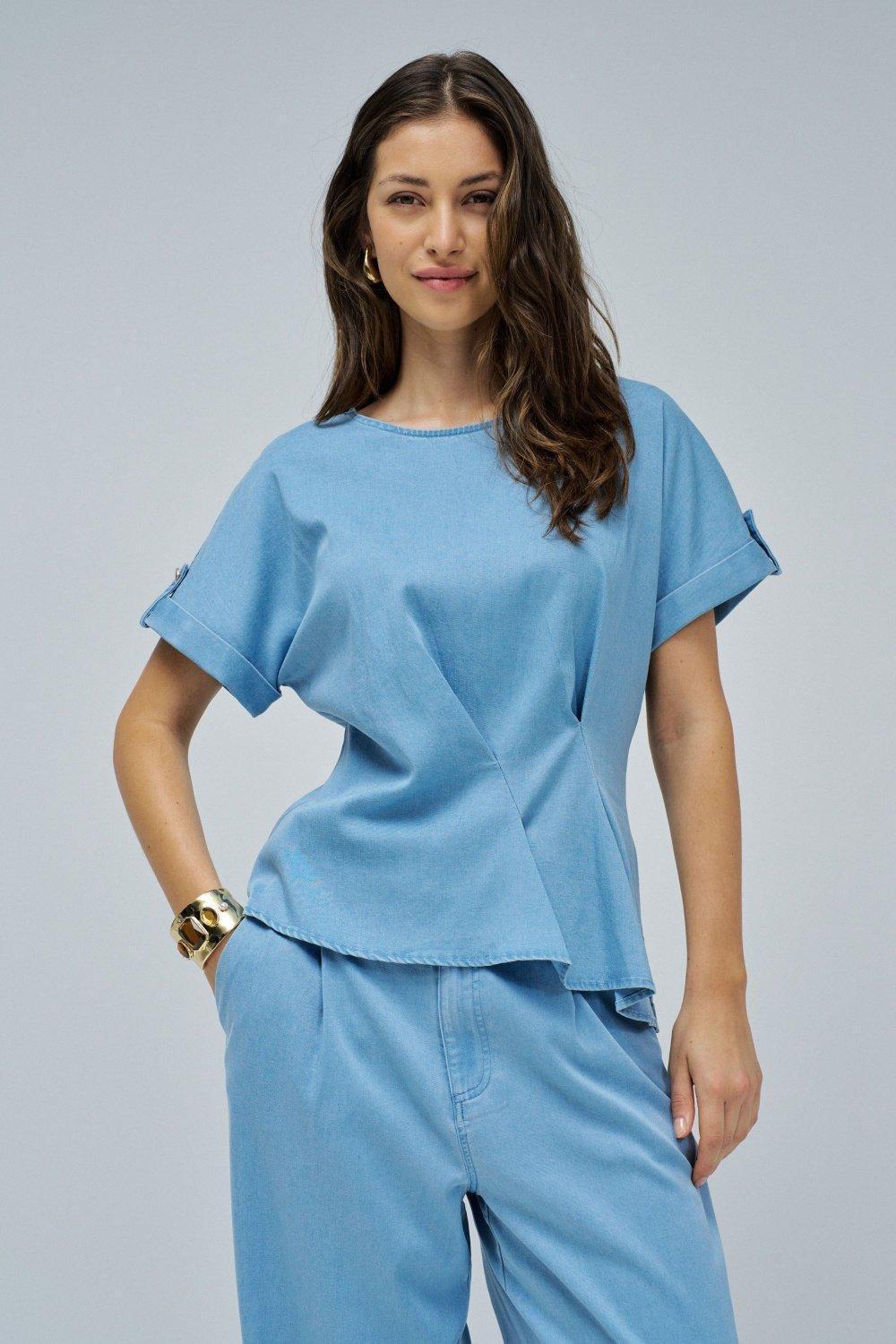 Light denim Blouse, Blue, medium