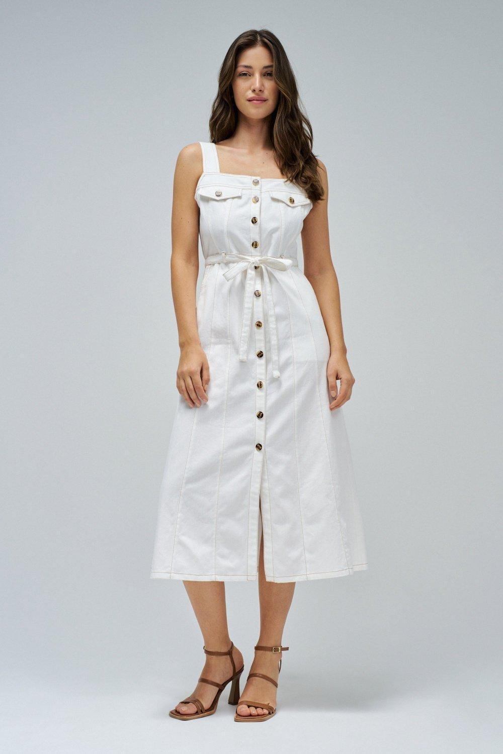 Midi Lightdenim Dress&nbsp;, Pearl, medium