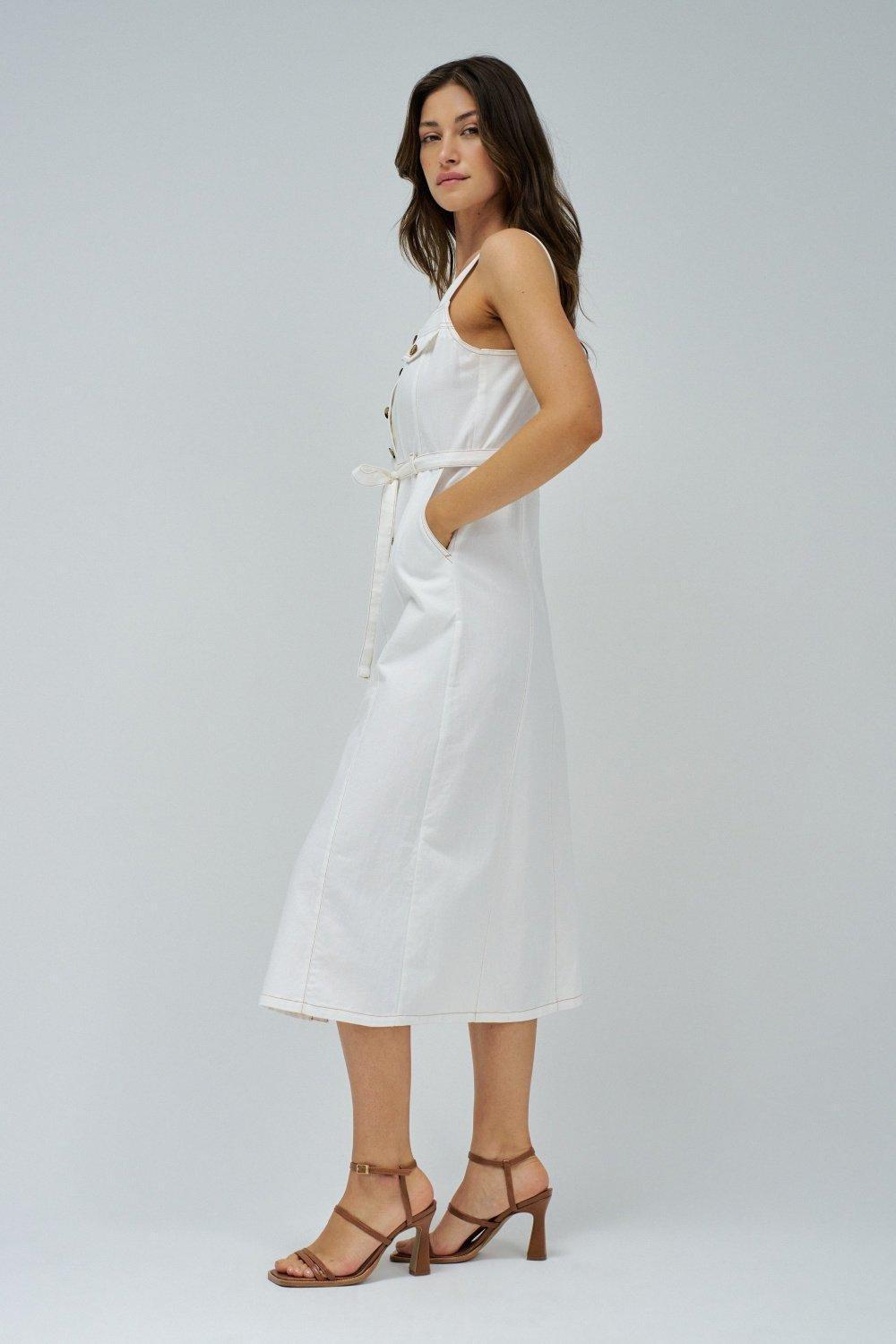 Midi Lightdenim Dress&nbsp;, Pearl, medium