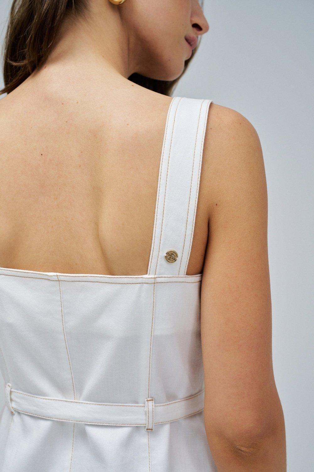 Midi Lightdenim Dress, Cream, large image number 4