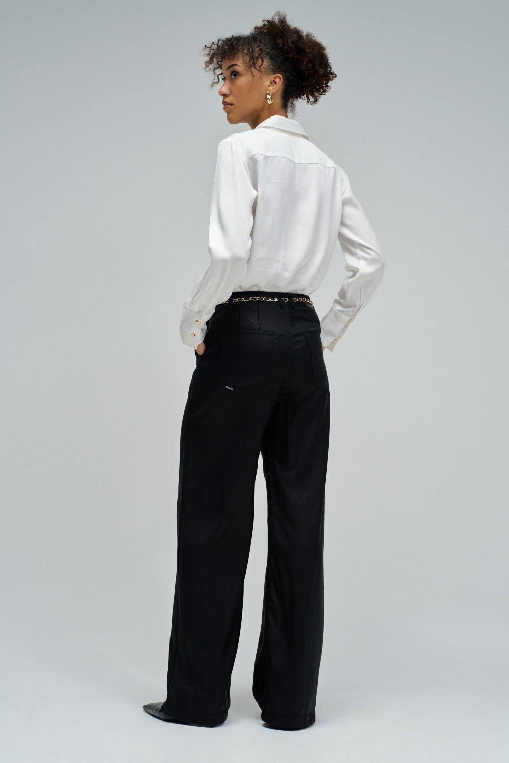Lightdenim Trousers With Wide Leg, Dark Blue, large image number 3