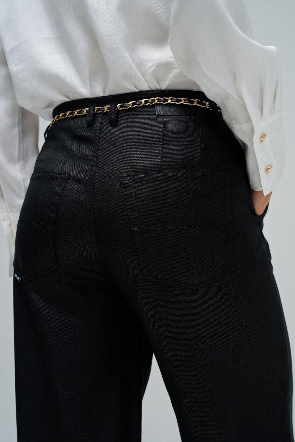 Lightdenim Trousers With Wide Leg, Dark Blue, large image number 4