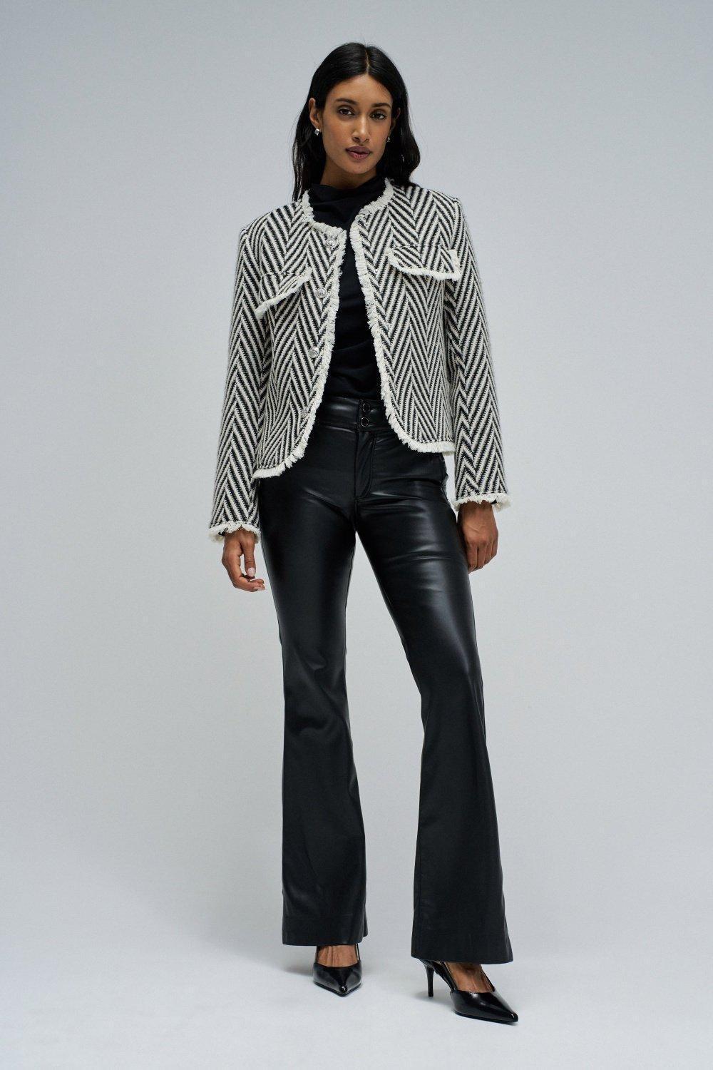 Secret Chino Push In Flare Leather Effect, Black, medium