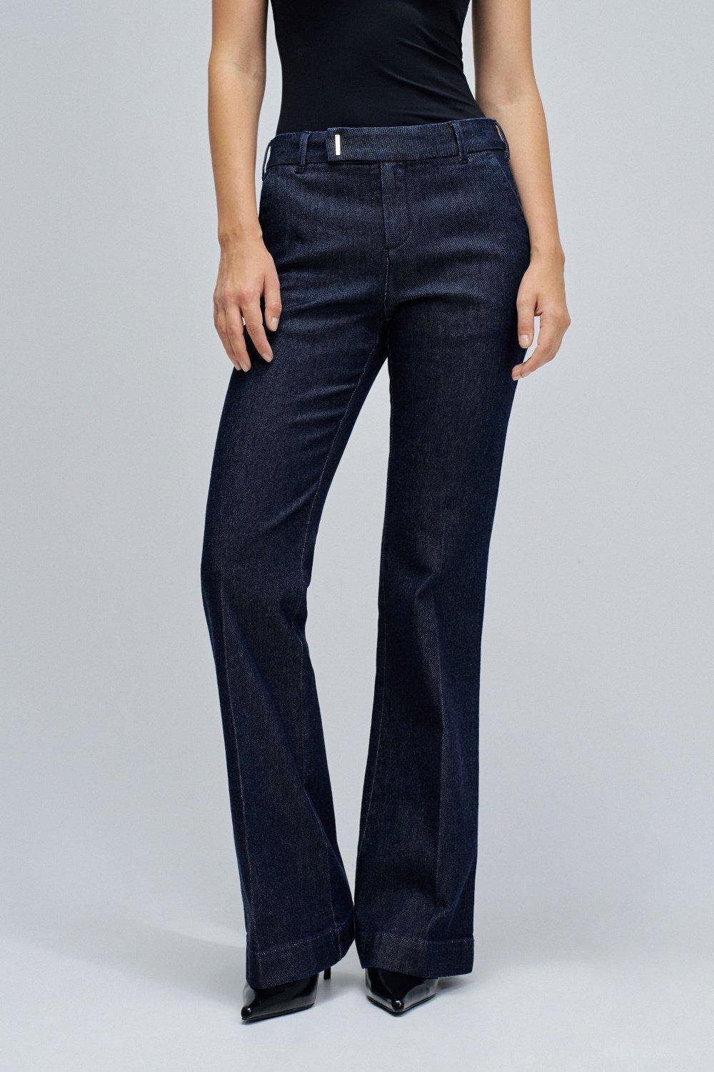 Chino Flare In Lightdenim Trousers, Dark Blue, large image number 0