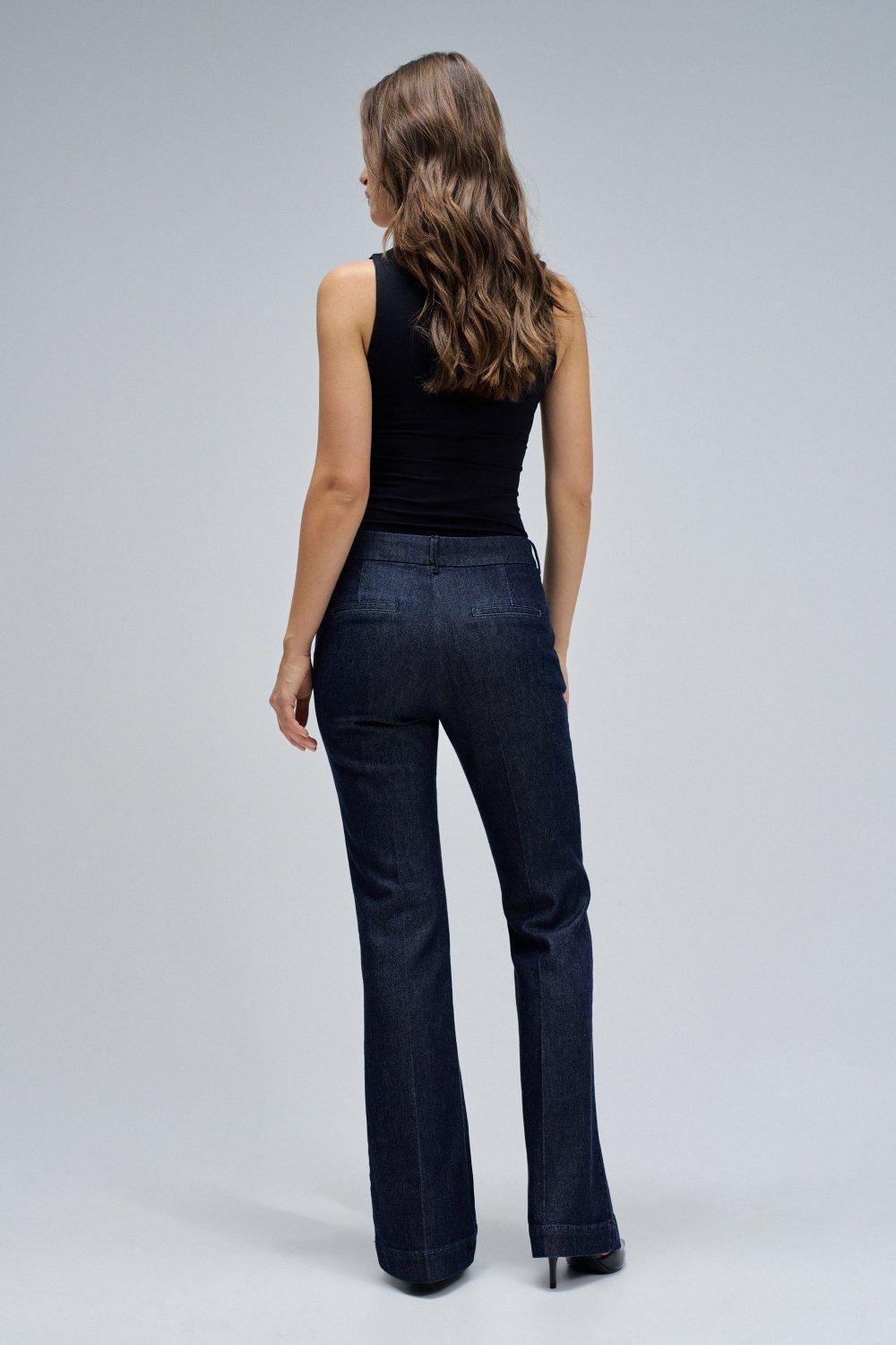 Chino Flare In Lightdenim Trousers, Dark Blue, large image number 3