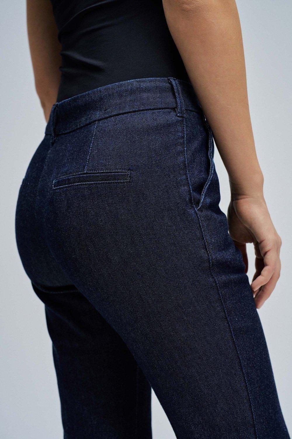 Chino Flare In Lightdenim Trousers, Dark Blue, large image number 4