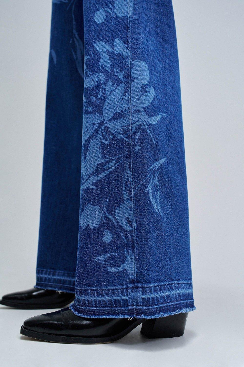 Faith Push In Wide Jeans, Navy, large image number 4