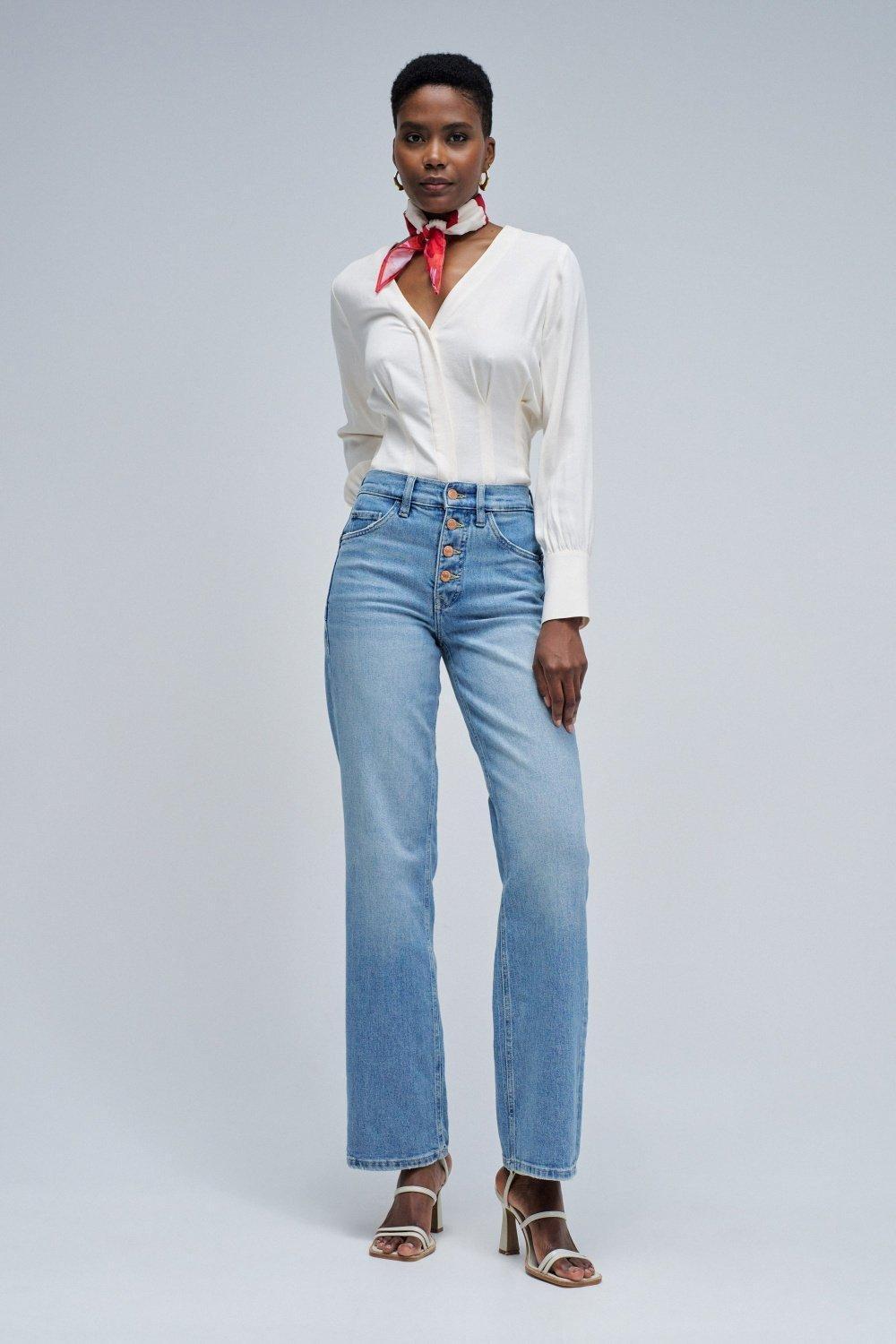 FAITH PUSH IN STRAIGHT JEANS, Blue, large image number 1