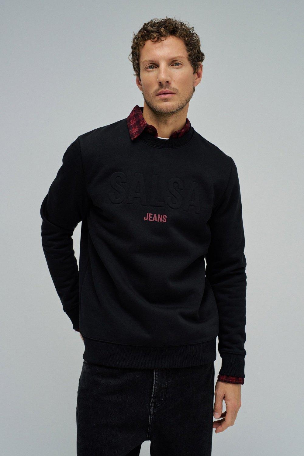 Sweatshirt With Branding, Black, medium