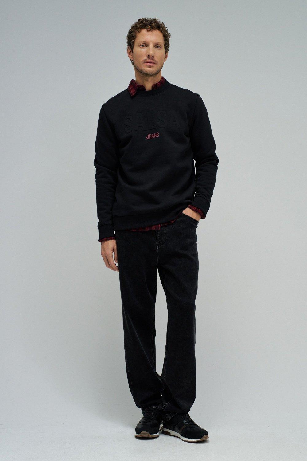 Sweatshirt With Branding, Black, large image number 1