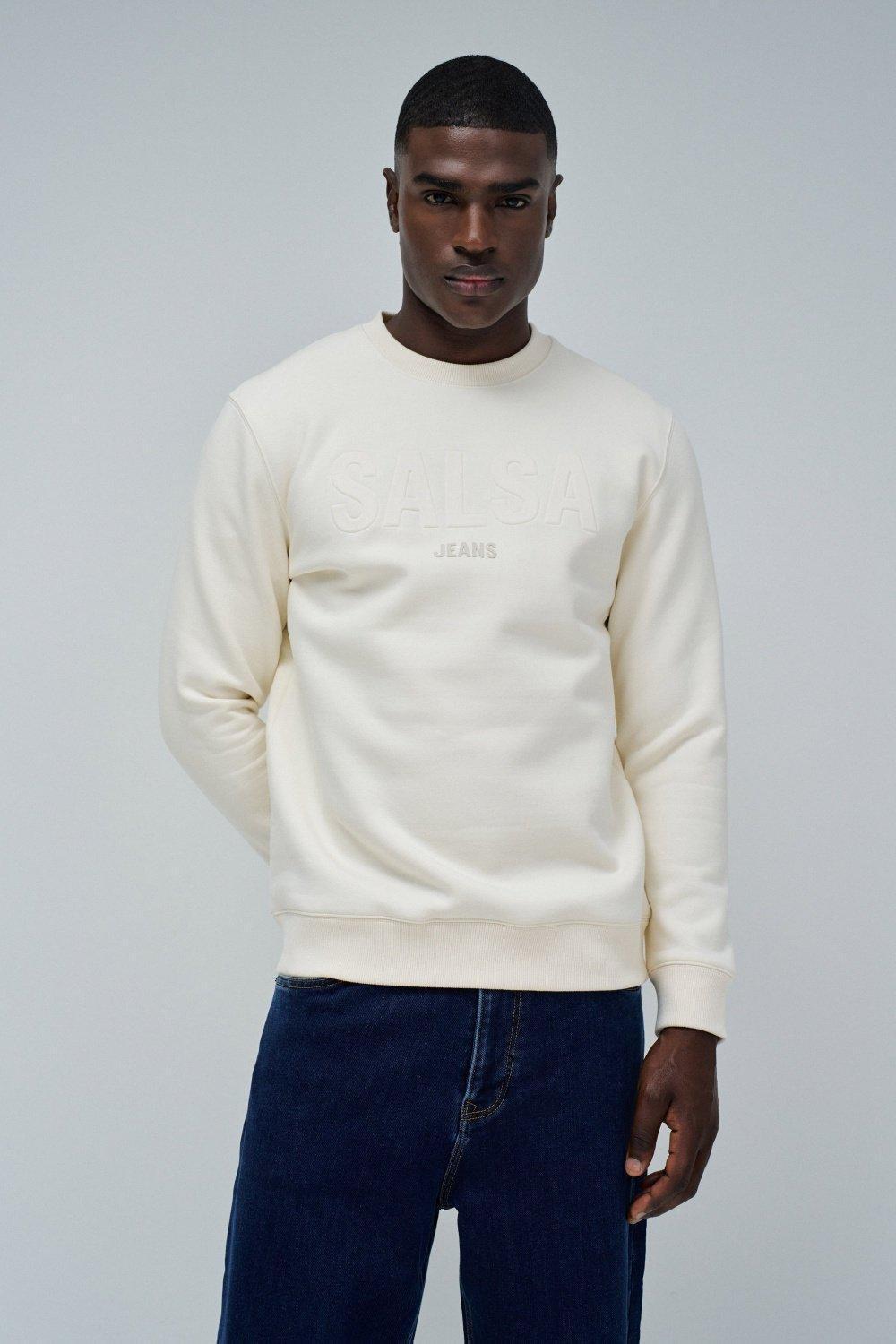 Sweatshirt With Branding, Pearl, medium