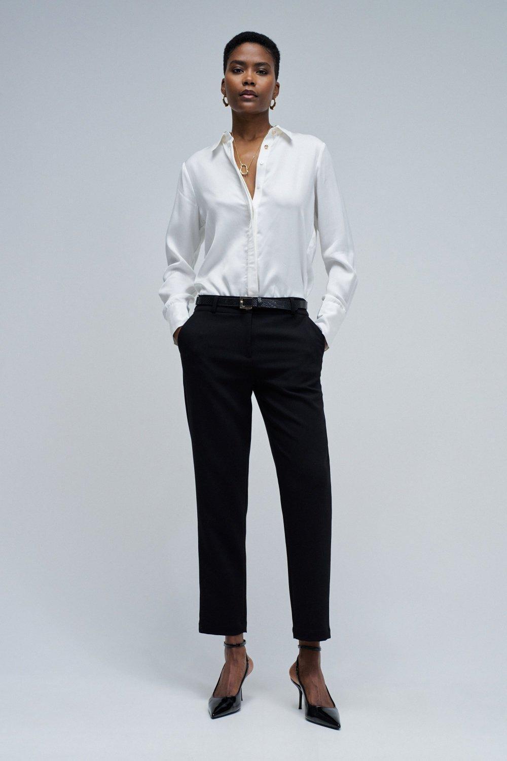 Slim Fit Chino Trousers, Black, medium