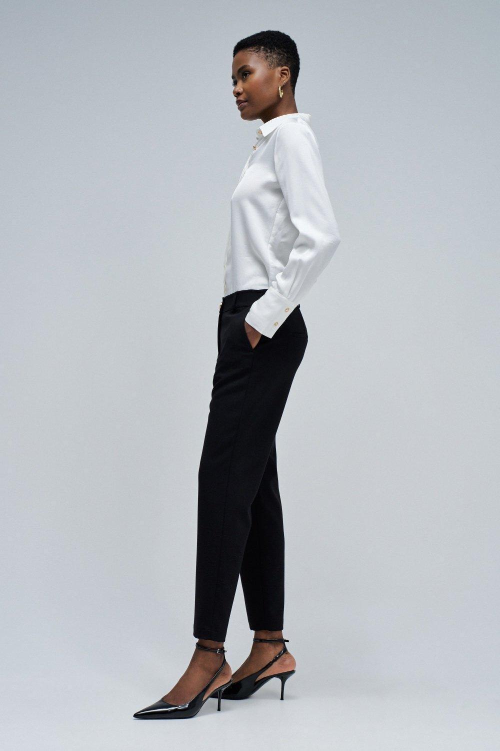 Slim Fit Chino Trousers, Black, medium