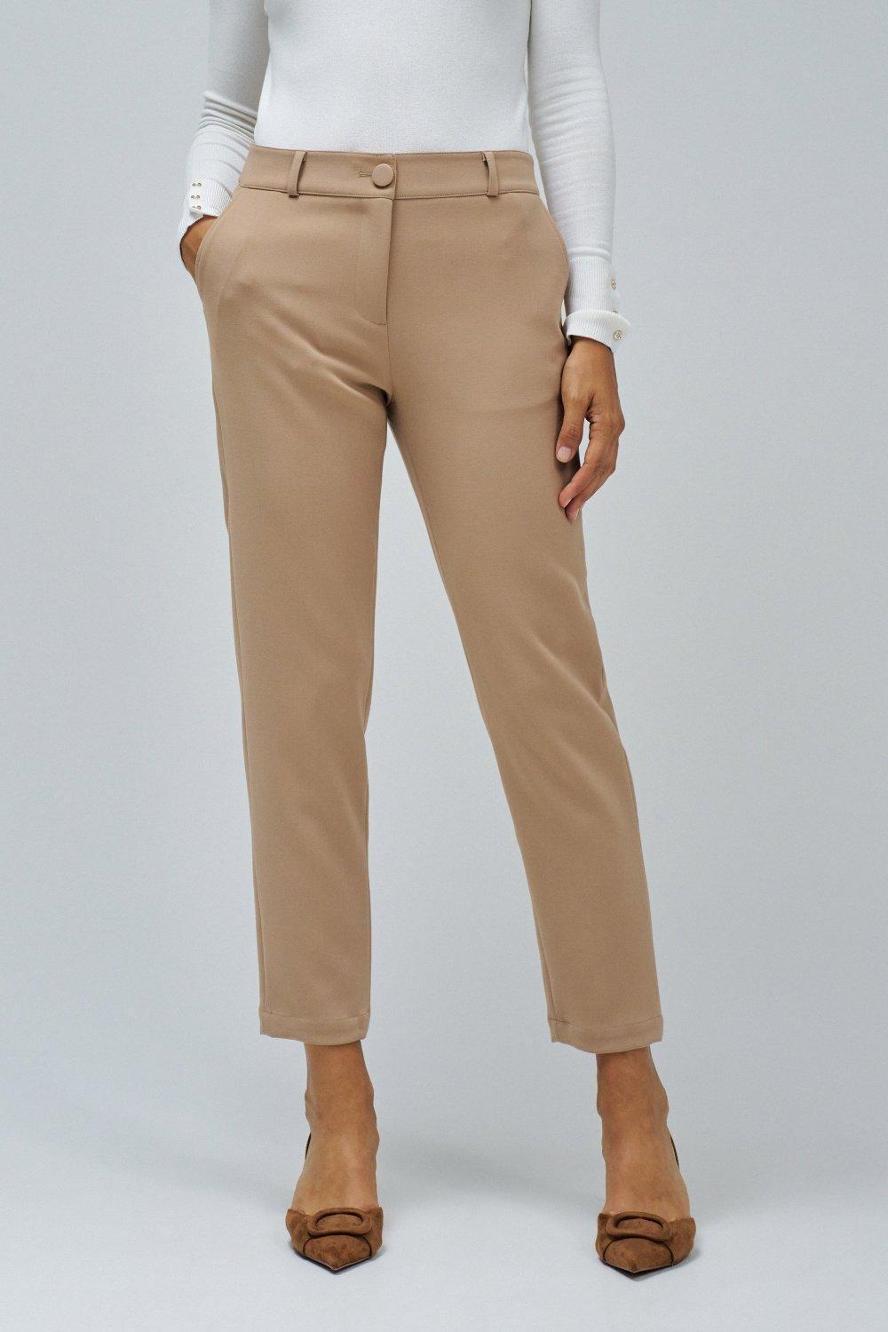 SLIM FIT CHINO TROUSERS, Brown, large image number 0