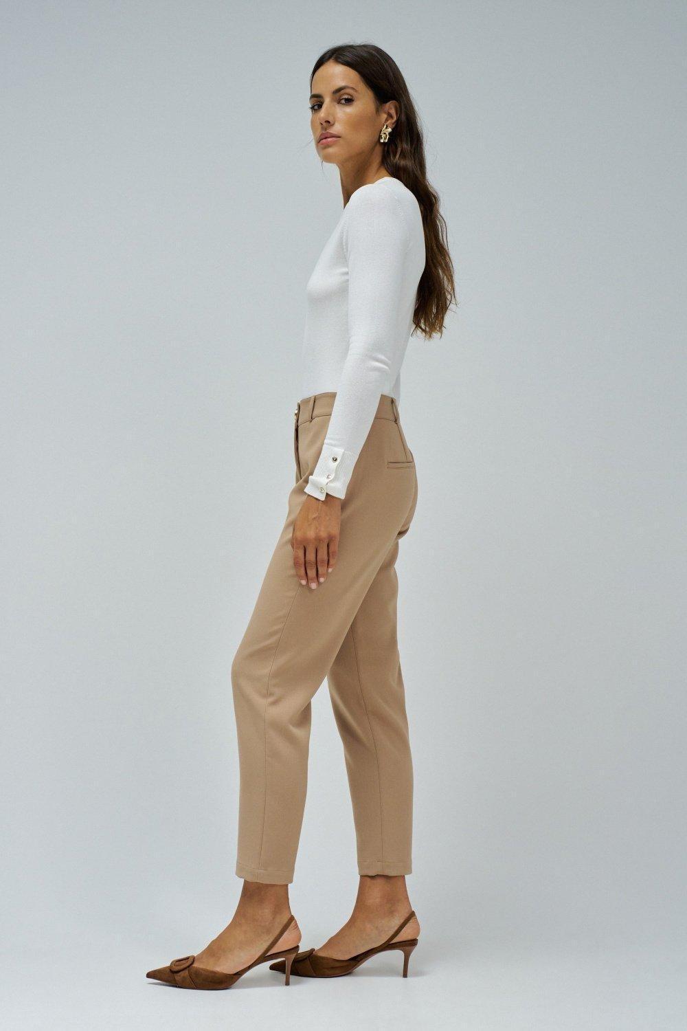 Slim Fit Chino Trousers, Brown, medium