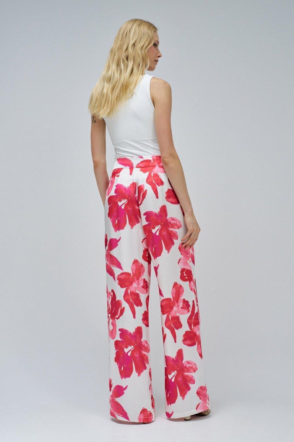 Straight With Floral Print Trousers , , large image number 3