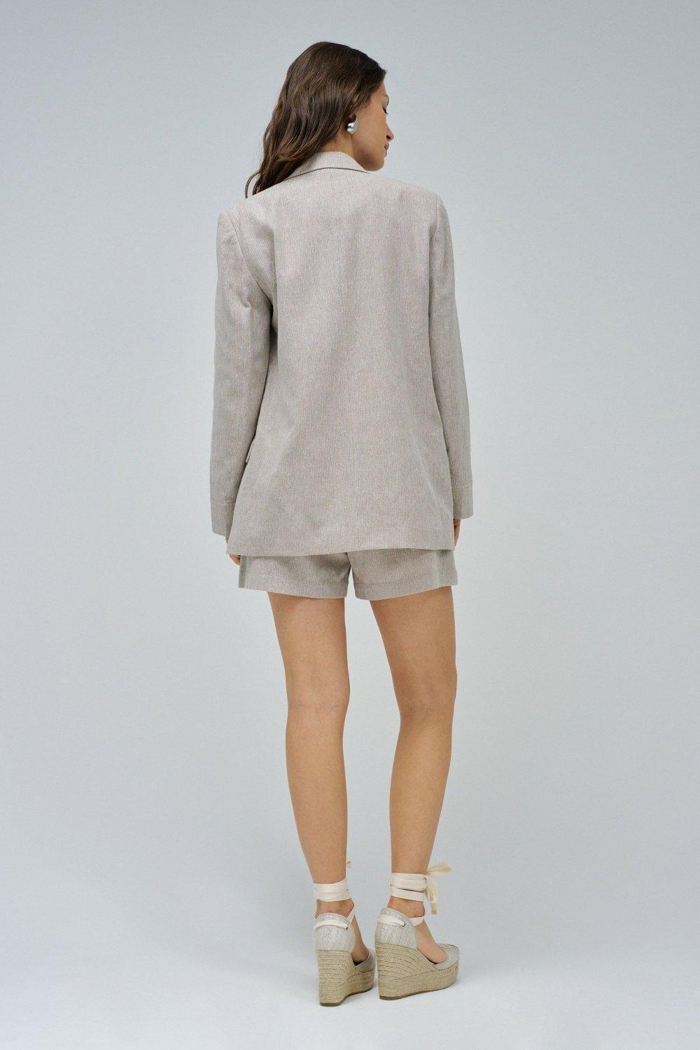White Linen Blazer, , large image number 3